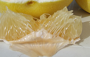 薄皮を剥いた晩白柚