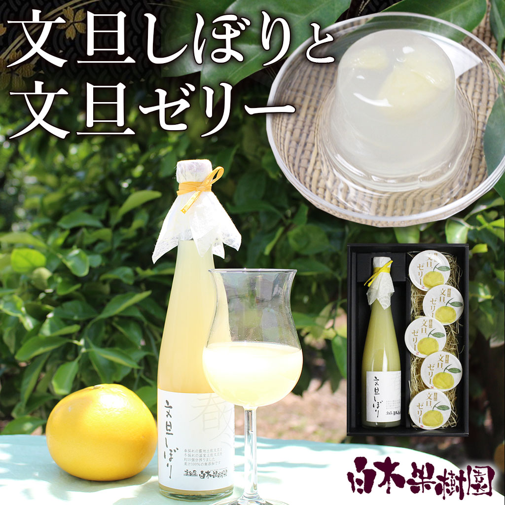土佐文旦果汁100％無添加 文旦しぼりと文旦ゼリーのセット