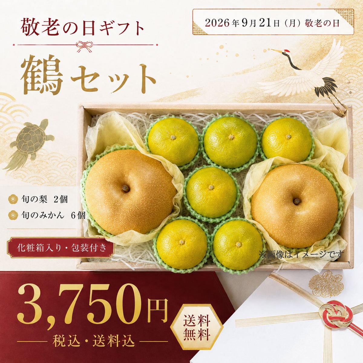 おじいちゃんおばあちゃんが食べやすい、みかんと梨の詰め合わせ