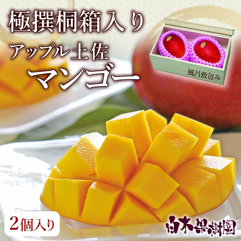 極選桐箱入アップル土佐マンゴー 3Lサイズ2個入り【送料込】 | 白木果樹園