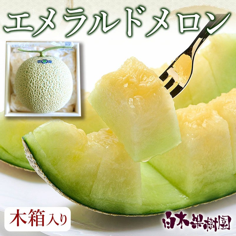 極上エメラルドメロン 1個木箱入り（高知県産）